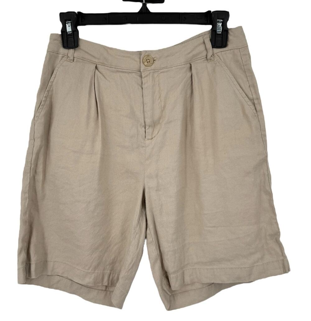 NYDJ Shorts relaxed linen casual tan size 0
